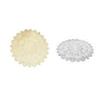 thumbnail image 4 of serony 4 Pièces Rond Set de Table Paon Queue Motif PVC Pad Or Chaud Creux Tasse Table Décoration Tapis pour Noël Vacances Argent, 4 of 6