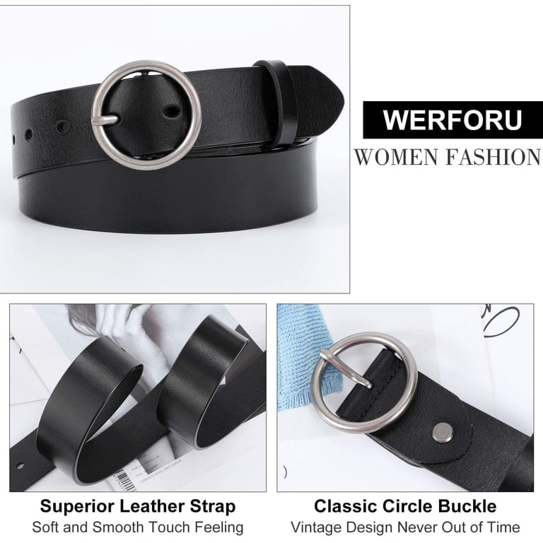 WERFORU Women Casual Dress Belt Fashion Leather Belt with O  display picture 1