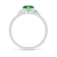 thumbnail image 2 of ANGARA Natural Cushion Emerald and Diamond Halo Promise Ring in 925 Sterling Silver for Women (Size-5mm) | May Birthstone, Birthday, Anniversary, Jewelry Gift for Women | Natural Emerald Ring, 2 of 8