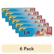 (6 pack) Ten Quart Size Storage Bags 15 Count Double Zipper