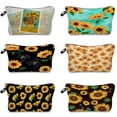 thumbnail image 2 of Bolsa de maquillaje con estampado de girasol para mujer, neceser portátil con cremallera, monedero de almacenamiento, bolsas de herramientas para brochas cosméticas femeninas qiuyongming unisex, 2 of 2