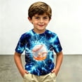 thumbnail image 2 of YAYUBA Boys Tee Shirts Crew Neck Solid Color Back To School Short Sleeve T Shirts Comfortable Holidays Tops Preppy T-Shirts Infant To Big Kid, 12-13 Years, Blue, 2 of 4