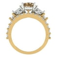 thumbnail image 4 of Clara Pucci 14K Yellow/White Gold Round Cut 1.5Ct Simulated Champagne Engagement Ring + Matching Band - Luxury Box Included, 4 of 7