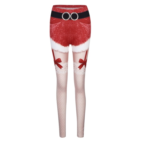 WILLBEST Pantalones de Yoga con Estampado Navideño para Mujer, Mallas Ajustadas de Cintura Alta, Leggings de Entrenamiento, Cómodos, Elásticos Y Suaves, Ropa Deportiva Extra Grande