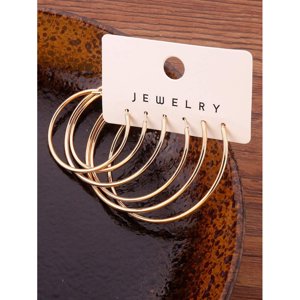3 Pairs Minimalist Yellow Gold Hoop Earrings Set