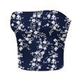 thumbnail image 5 of Tube Top for Women, Sleeveless Strapless Solid Color Polyester Top with Elastic Band, Regular Length, Blue L, 5 of 5