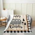 thumbnail image 2 of Camper Flannel Fleece Throw Blanket,All Season Happy Camping Rustic Wooden Bed Blanket RV Camping Fuzzy Blanket for Bed Sofa Couch,Bedroom Decor Cartoon Camping Car Plush Blanket Baby 30"x40", 2 of 6