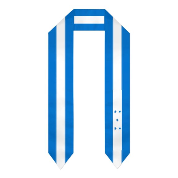 Graduation Sash Honduras Flag scarf Shawl Stole Sapphire Blue with Star Stripe Bachelor Gown Accessory Ribbon 180*14cm