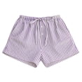 thumbnail image 6 of Aboser Summer Stripes Shorts for Women Trendy Beach Vacation Shorts Drawstring Elastic Waist Shorts Loose Casual Lounge Shorts with Pockets, 6 of 7