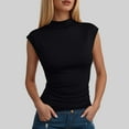 thumbnail image 3 of yueewhu Women's Going Out Basic Tank Tops Mock Neck Spring Clothes Sleeveless Cute Shirts Summer Y2K Sexy Outfits 2026 (Black, S), 3 of 6