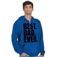 thumbnail image 4 of Cool Father's Day Best Dad Ever Men's Big & Tall Graphic Zip Up Hoodie Brisco Brands 4X, 4 of 5