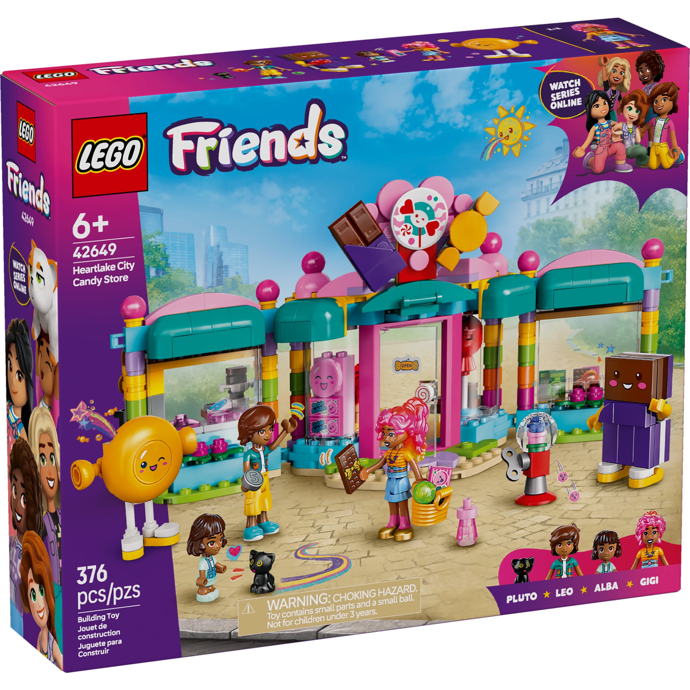 LEGO Friends Heartlake City Candy Store Building Toys - Pretend Play Set for Kids, Girls & Boys, Ages 6+ - W/ 2 Minifigures & Cat Figure - Gift Ideas for Birthday - 42649