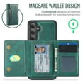 thumbnail image 3 of Case For Samsung Galaxy S25+ 5G 6.7" RFID Blocking Protective Purse Case With Magsafe 7-card Slots Kickstand 2 In 1 Detachabl Flip Shockproof Protective Leather Cover,Green,For Galaxy S25+ 5G, 3 of 7