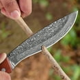 thumbnail image 2 of Hunting Knife Plys Fixed Blade Outdoor Knife with Leather Sheath, Wood Handle, #WTZZ37, 2 of 6