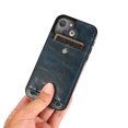 thumbnail image 6 of for iPhone 15 Plus Crossbody PU Leather Case, with Card Slot Holders Wallet Protective Case Adjustable Shoulder Strap Drop Protection Compatible with Apple iPhone 15 Plus, Blue, 6 of 12