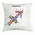 thumbnail image 1 of Zodiac Sagittarius Throw Pillow Cushion Cover, Blossoming Arrow Shape Flowers and Butterflies Flourishing Nature Design, Decorative Square Accent Pillow Case, 20 X 20 Inches, Multicolor, by Ambesonne, 1 of 2