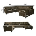 thumbnail image 6 of Bentley Plush Soft 6-Person U-Shaped Sectional Sofa with Chaise, Coffee, 6 of 6