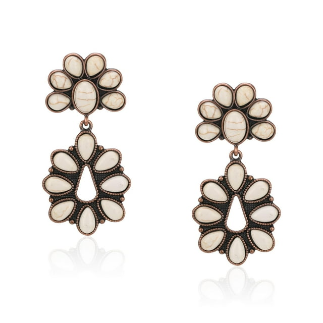 Pendientes Montana West RCE-1118WT Turquesa Boho Vintage