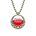 thumbnail image 1 of Pologne Drapeau National Pays Pendentif Étoile Collier Chaîne de Lune Bijoux, 1 of 3