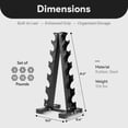 thumbnail image 2 of BalanceFrom 106 lb Neoprene Coated Iron Dumbbell Hex Weights Set with Stand, Black, 2 of 11