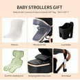 thumbnail image 5 of 2-in-1 Convertible Baby Stroller,Alloy Travel Stroller,Portable High Landscape Infant Pram with PU Leather,Storage Bag for Infant,Toddler,Unisex,KHAKI, 5 of 21