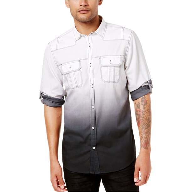 Camisa con Botones Ombre I-N-C para hombre Blanca Mediana