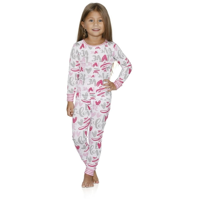 Pyjama pour Filles en Coton à Manches Longues et Pantalon Legging de Nuit