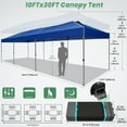 thumbnail image 6 of HOTEEL 10x30 EZ Pop Up Canopy, One Push Setup Glow Party Tent for Commercial, Waterproof UPF50+ Wedding Tent with Wheeled Bag & Air Vent, Dark Blue, 6 of 10
