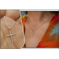 thumbnail image 2 of Dazzlingrock Collection Round White Diamond Cross Pendant for Women with 18 Inch Gold Chain (0.30 ctw, Color I-J, Clarity I2-I3) in 10K White Gold, 2 of 6