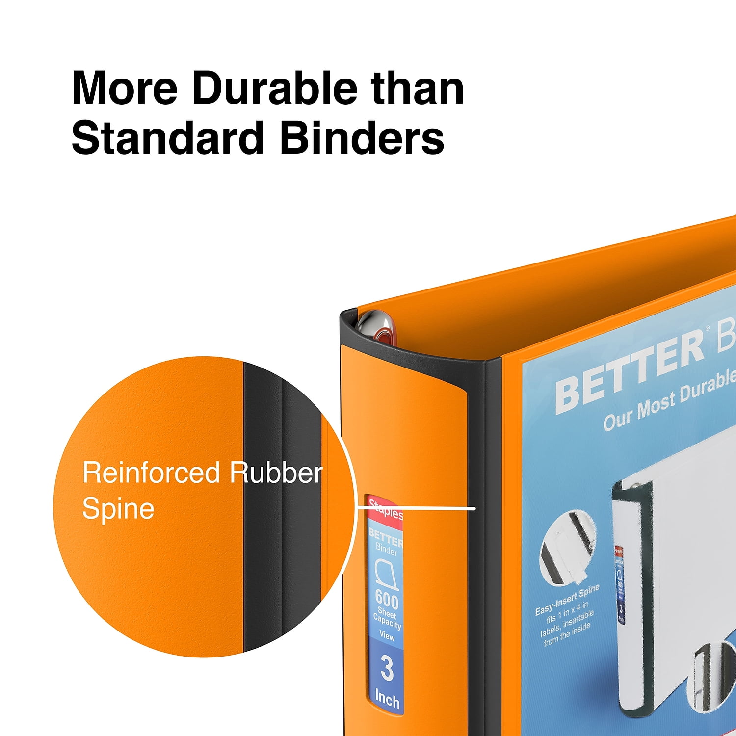 Staples 3" 3-Ring Better Binder Orange 2/Pack ST55892-CCVS