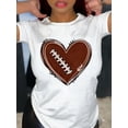 thumbnail image 1 of Camiseta de cuello redondo con estampado de amor, corte informal, manga corta, estilo primavera/verano, para mujer, para adultos, hombres, mujeres, adolescentes, jóvenes., 1 of 6