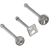 Body Jewelry Women's Lead Crystal Nose Stud Trio