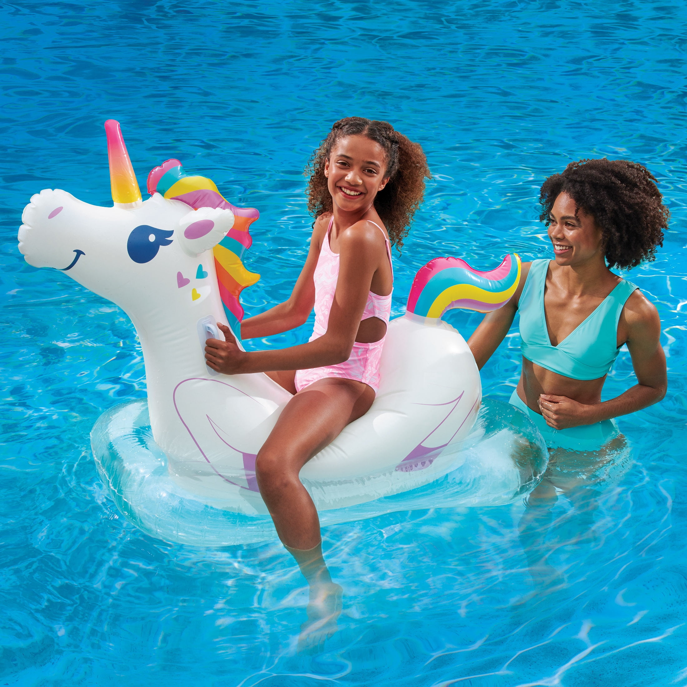 Bluescape White Unicorn Inflatable Water Ride-on Pool Float, for Kids, Age 9 & up, Unisex