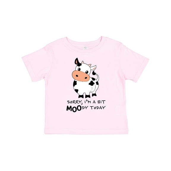 Inktastic Sorry, I'm a Bit Moody Today Cute Cow Pun Boys or Girls Toddler T-Shirt
