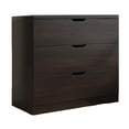thumbnail image 3 of Miekor Furniture Modern dark chocolate three drawer chest and clothes storage cabinet with metal drawer glides B5A3966, 3 of 5