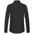 thumbnail image 2 of LONSSA Men's Long Sleeve Banded Collar Dress Shirts Stretch Button Down Shirts with Pocket, 2 of 7