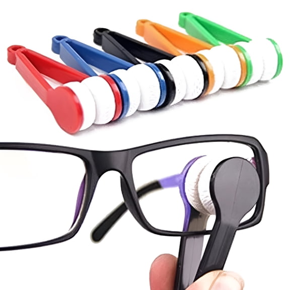 ACDANC 5 Pcs Mini Sun Glasses Eyeglass Microfiber Spectacles Cleaner Soft Brush Cleaning Tool Mini Microfiber Glasses Eyeglasses Cleaner Cleaning Clip (Random Color)