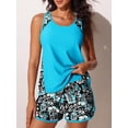 thumbnail image 3 of ZANKLEY Womens Print Tankini Swimsuits Two Piece Summer Bathing Suits Loose Sleeveless Tank Top and Shorts, 3 of 9