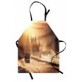 thumbnail image 1 of Winter Apron Colorado Mountain Road and Winter Storm with High Wind Icy Road and Vehicle, Unisex Kitchen Bib Apron with Adjustable Neck for Cooking Baking Gardening, Brown Orange Yellow, by Ambesonne, 1 of 3