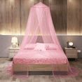 thumbnail image 7 of EXLEAF 2026 New Mosquito Net Bed Canopy for Girls,King Canopy Bed Curtains Queen Size From Ceiling,Dome Mosquito Netting Bed Tent Twin Canopy Bed Decor for Crib,Kid Bed and Adult Beds, 7 of 7