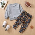 thumbnail image 4 of Gibobby Conjunto para bebé niña Niños pequeños invierno manga larga alfabeto animados fútbol estampados Tops pantalones 2 uds trajes conjunto de ropa(Gris,18-24 Meses), 4 of 5