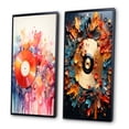 thumbnail image 3 of Designart "Groovy Colors of Vinyl Records II" Vinyl Records Framed Wall Art Set Of 2 - Multi-Color Fashion Framed Canvas Set For Living Room Decor, 3 of 7