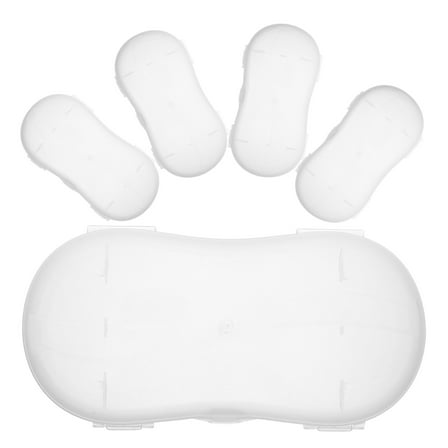 HOMEMAXS  5 PCS Storage Box Toilet Seat Bumpers for Toothpicks Vacuum Sealer Food Travel Student Transparent