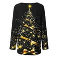 thumbnail image 4 of Bcresic Christmas Tree Tops Tunics for Women to Wear with Leggings, Casual Loose Fit Crewneck Pullover Long Sleeve Shirts Trendy Glitter Xmas Tree Tshirt Cute Going Out Blouse,#05_Yellow,Large, 4 of 5
