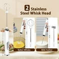 thumbnail image 2 of Handheld Milk Frother USB Rechargeable, 2 Heads Electric Whisk Foam Maker, 3 Speeds Detachable Stainless Steel Whisk Drink Mixer Foam Mini Blender for Coffee,Lattes,Cappuccino,Hot Chocolate,Egg,White, 2 of 7