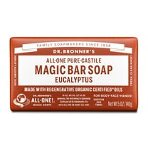 Dr. Bronner's Magic Bar Soap – Eucalyptus - Pure-Castile Soap - 5 oz - for face, body, hands