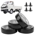 thumbnail image 3 of Remote Control Car Tires, 16mm Thickness Plastic RC Micro Truck Plastic Tires, RC for WPL D12 black,silver, 3 of 7