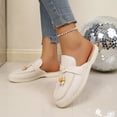 thumbnail image 3 of Pandaie Womens Mules Suede Slip on Dressy Loafers Ladies Closed Toe Backless Slides 2026 Casual Walking Shoes for Business Work Office White Size 8, 3 of 9