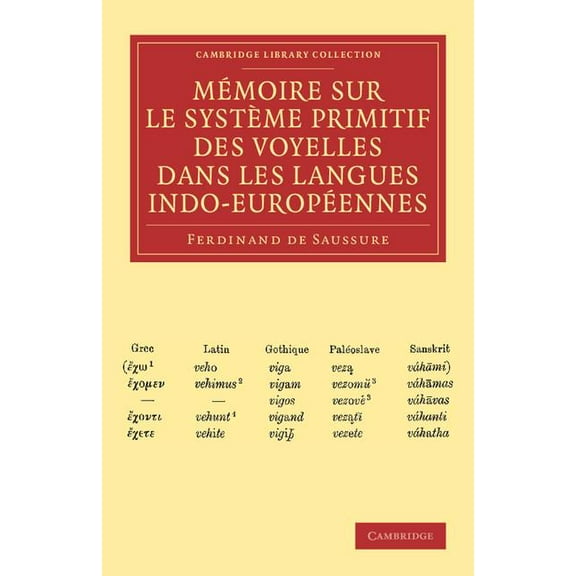 Cambridge Library Collection - Linguisti Memoire Sur Le Systeme Primitif Des Voyelles Dans Les Langues Indo-Europeennes, (Paperback)