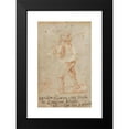thumbnail image 2 of Willem Flessiers 13x18 Black Modern Framed Museum Art Print Titled - A Figure Walking to the Left (1638), 2 of 5